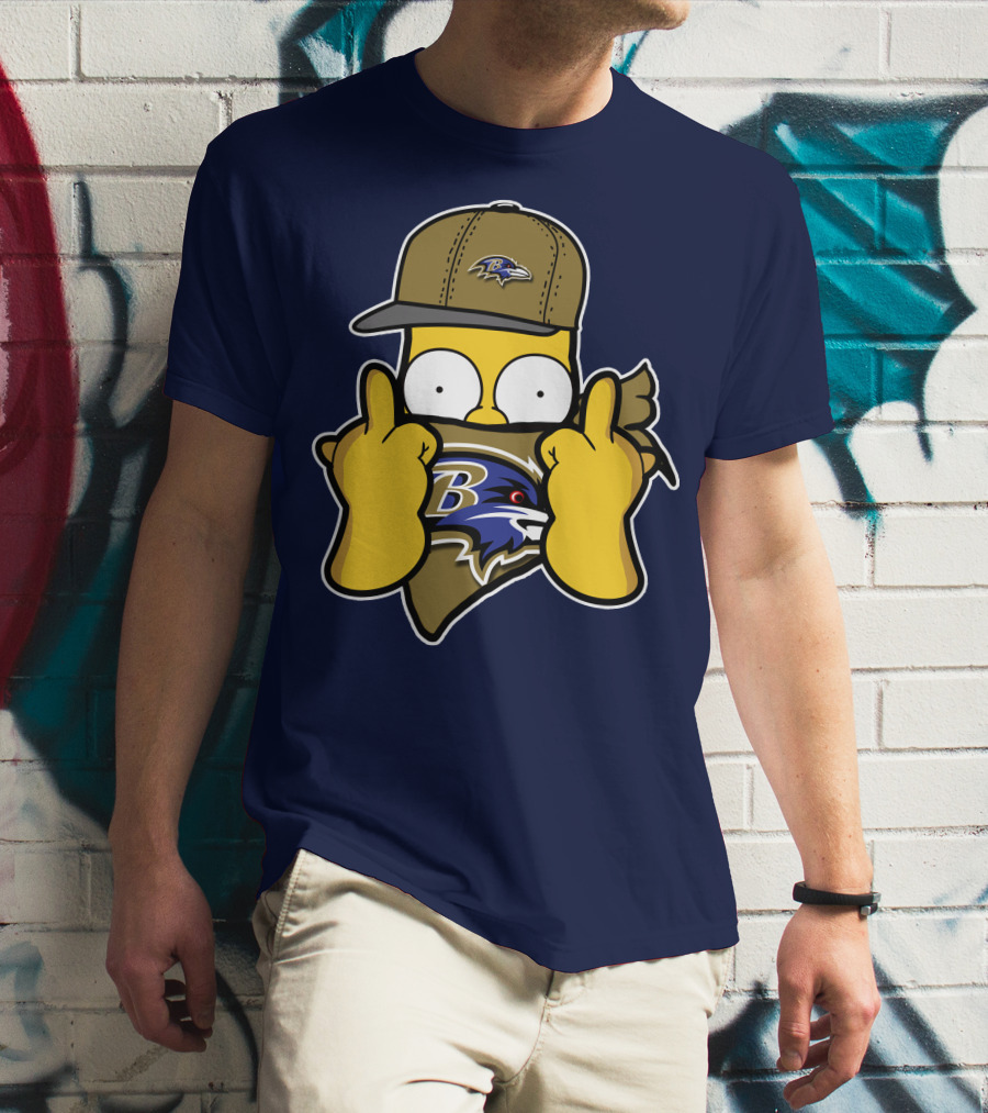 Baltimore Ravens Homer Simpson Parody Nfl Logo T-Shirt