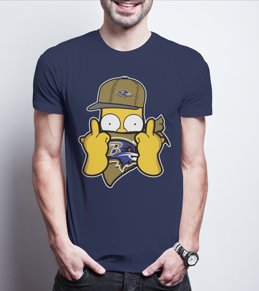 Baltimore Ravens Homer Simpson Parody Nfl Logo T-Shirt