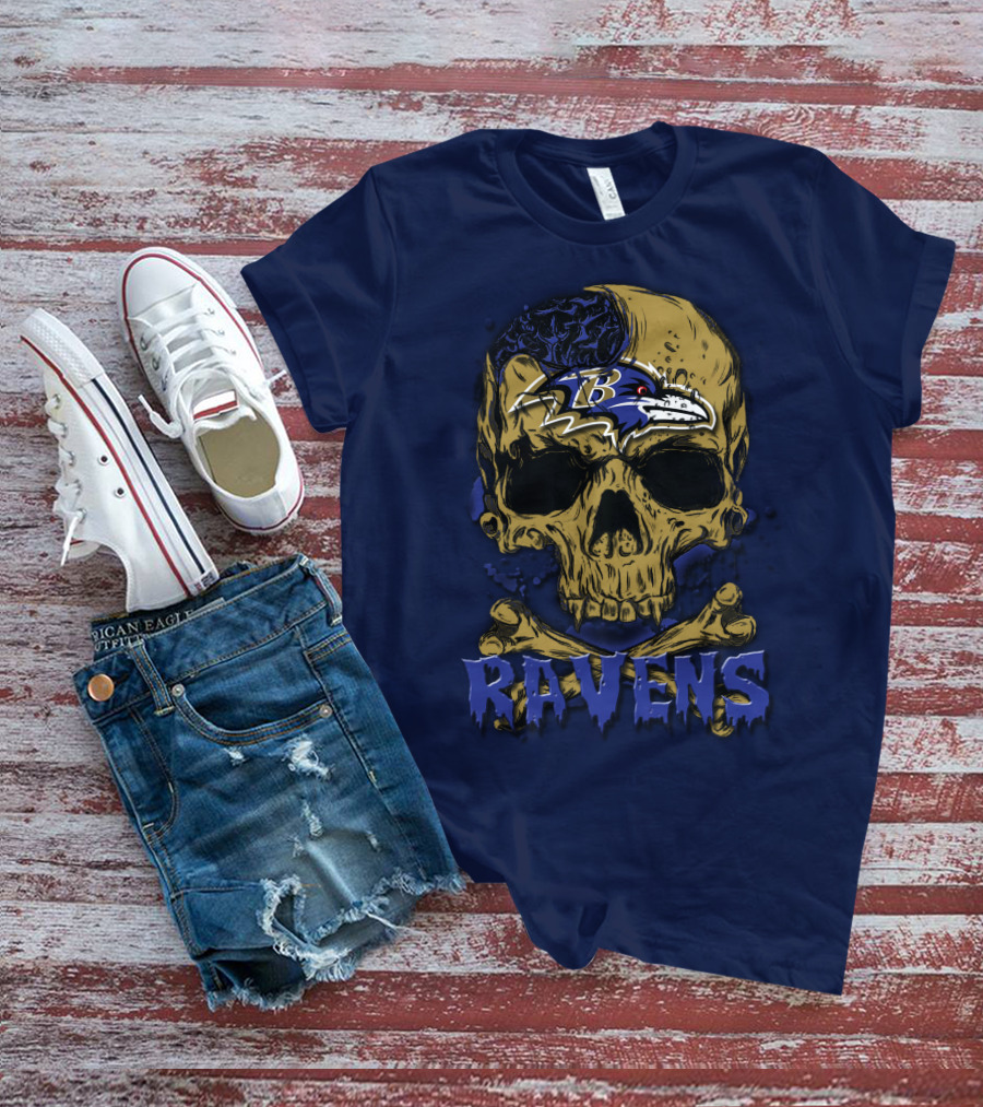 Baltimore Ravens Skull Logo Ravens 63 T-Shirt