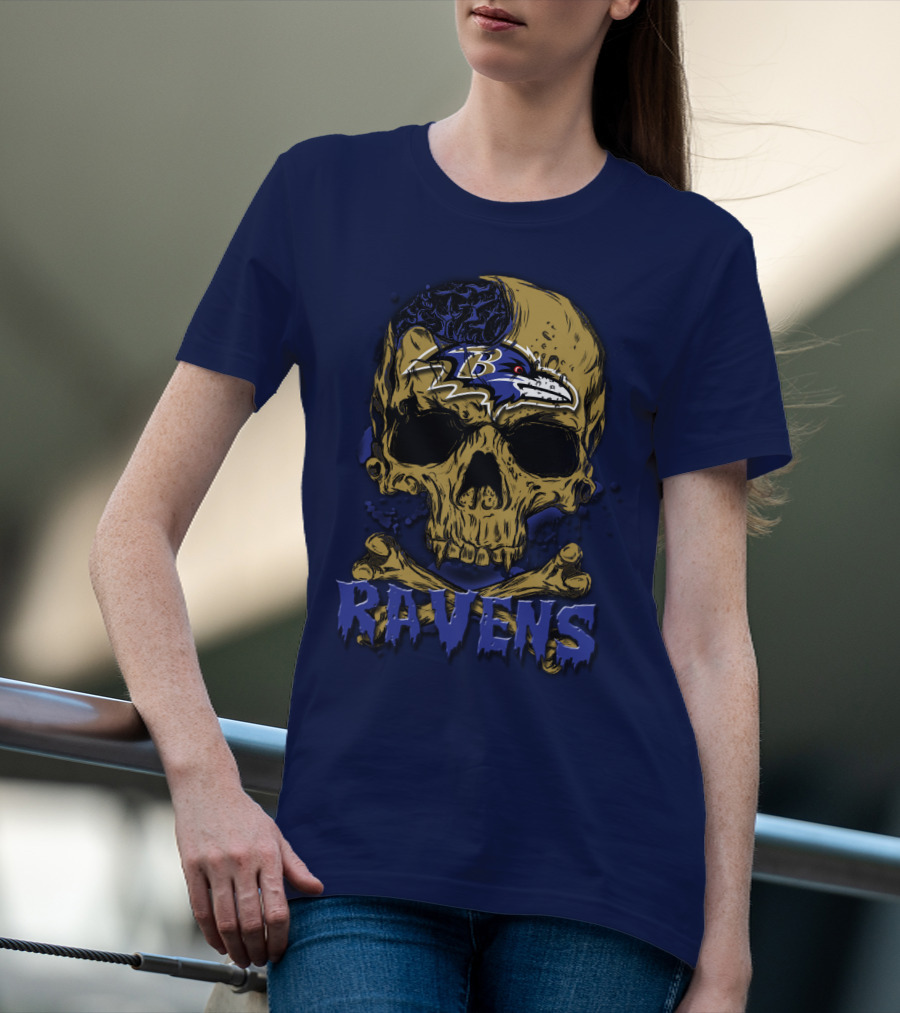 Baltimore Ravens Skull Logo Ravens 63 T-Shirt