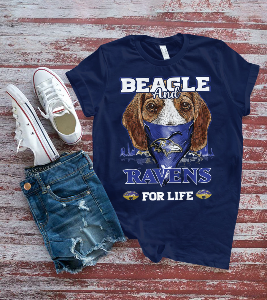 Beagle And Ravens For Life Baltimore Ravens T-Shirt