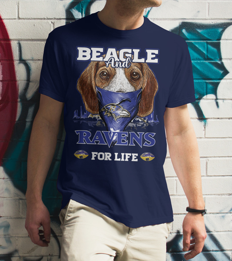 Beagle And Ravens For Life Baltimore Ravens T-Shirt