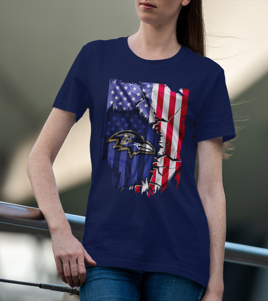 Baltimore Ravens American Flag T-Shirt