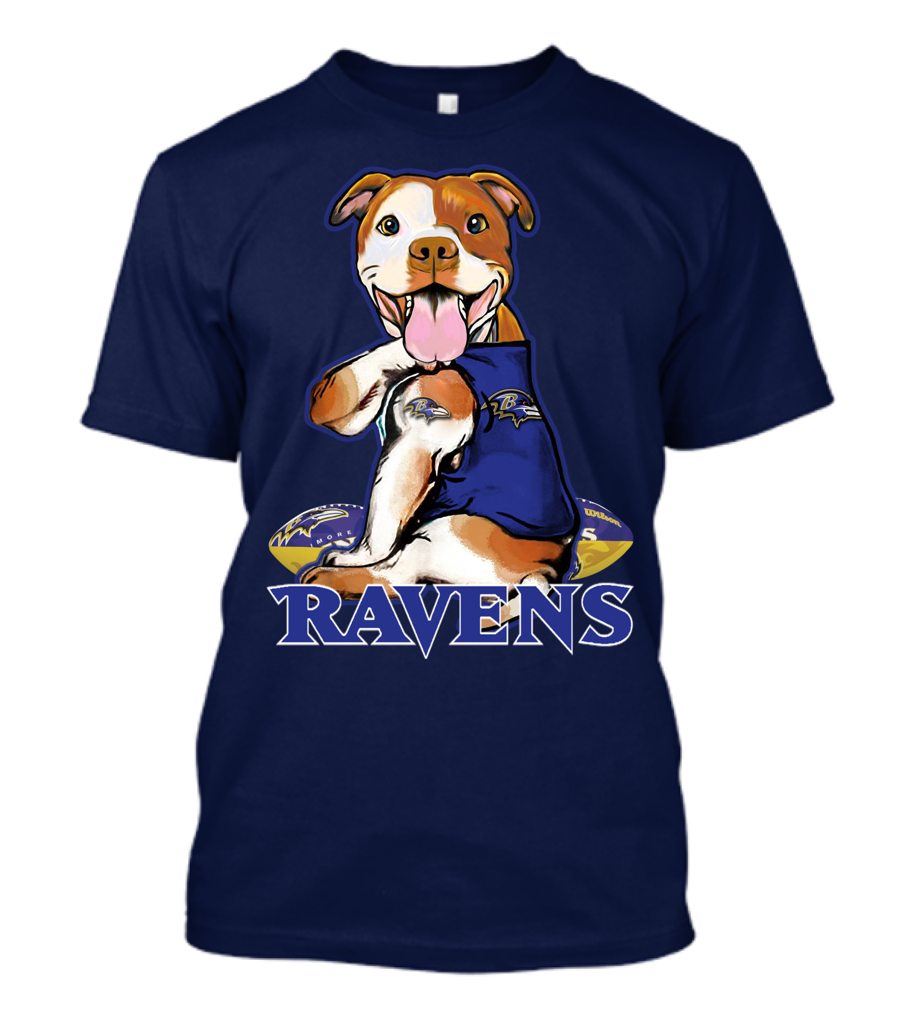 Pittbull Ravens Baltimore Football Team Spirit T-Shirt