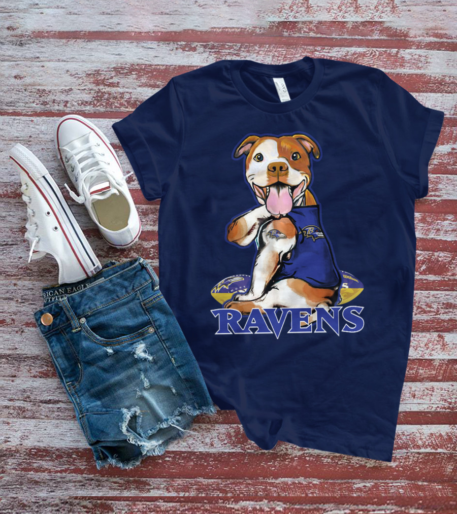 Pittbull Ravens Baltimore Football Team Spirit T-Shirt