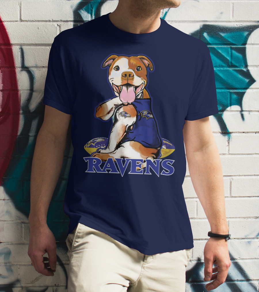 Pittbull Ravens Baltimore Football Team Spirit T-Shirt