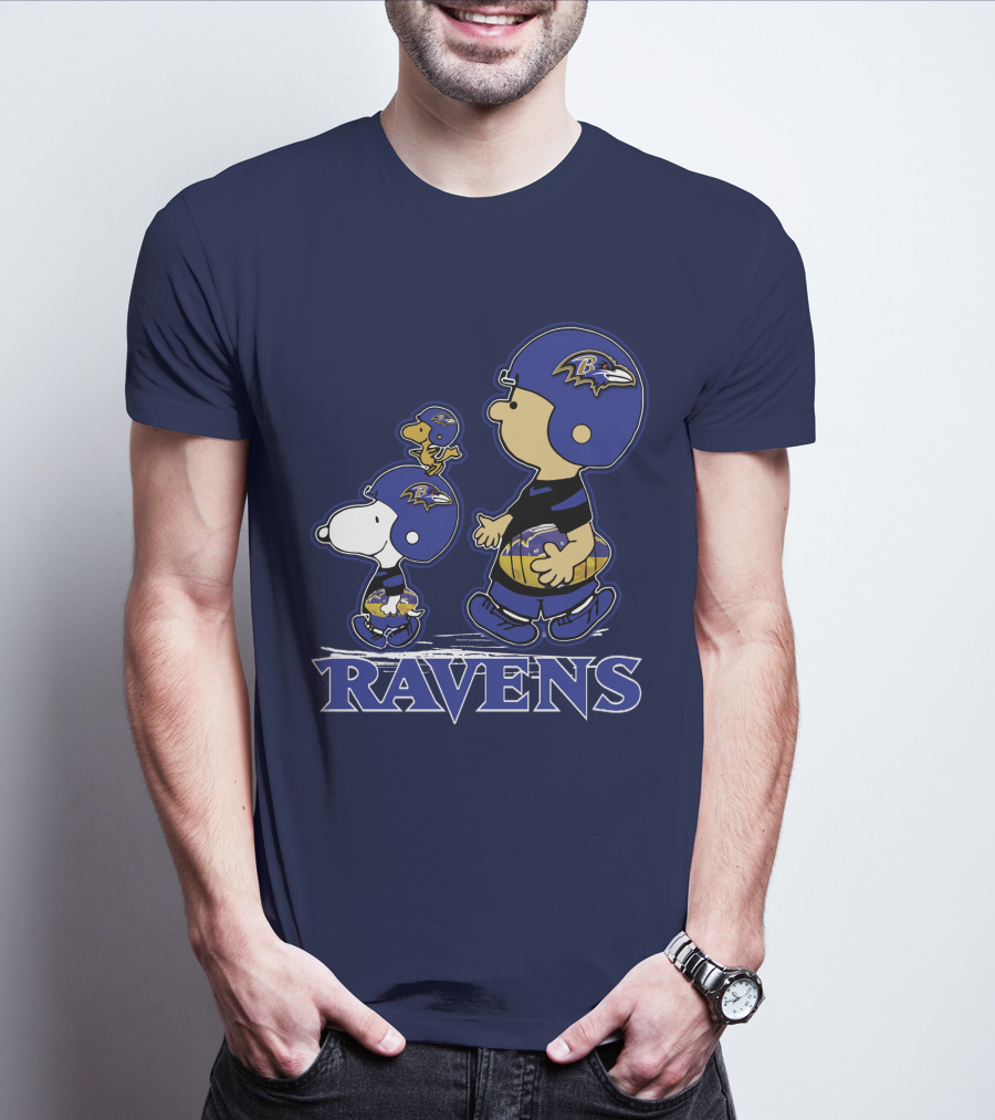 Snpfootball Baltimore Ravens Peanuts Characters Helmets Ravens T-Shirt