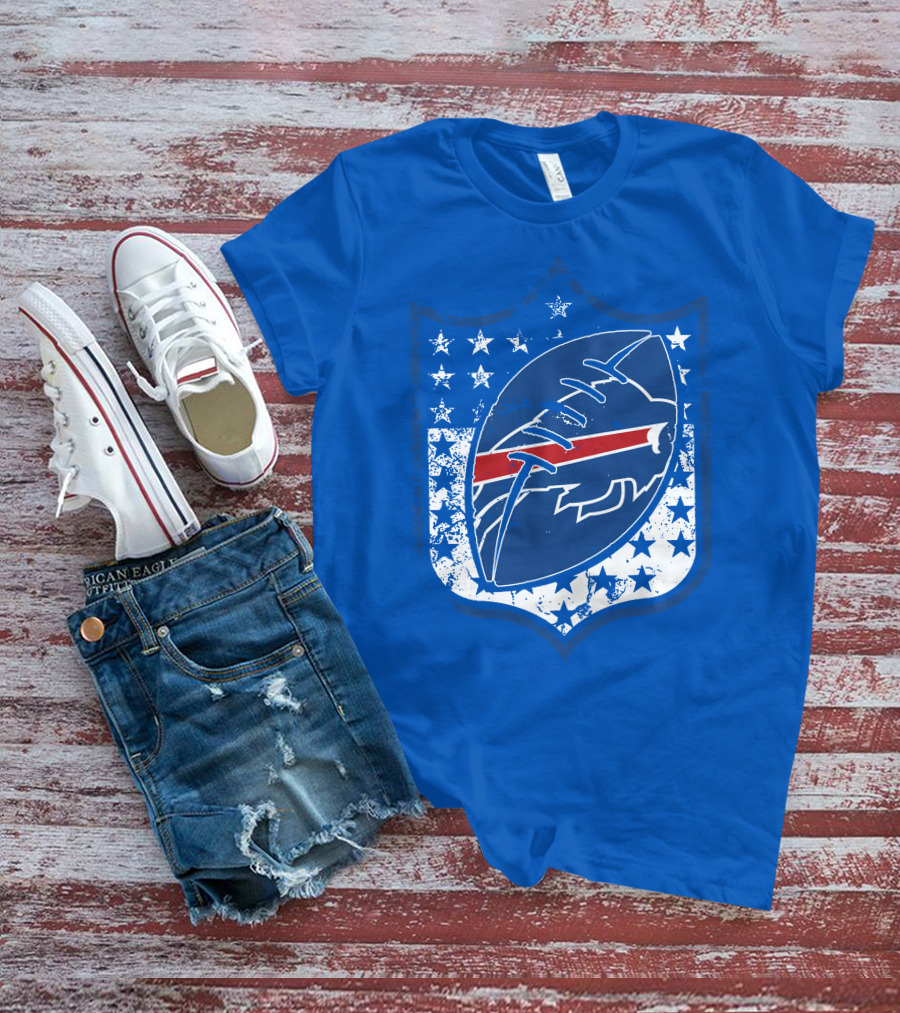 Buffalo Bills Nfl Team Shield Stars And Stripes T-Shirt
