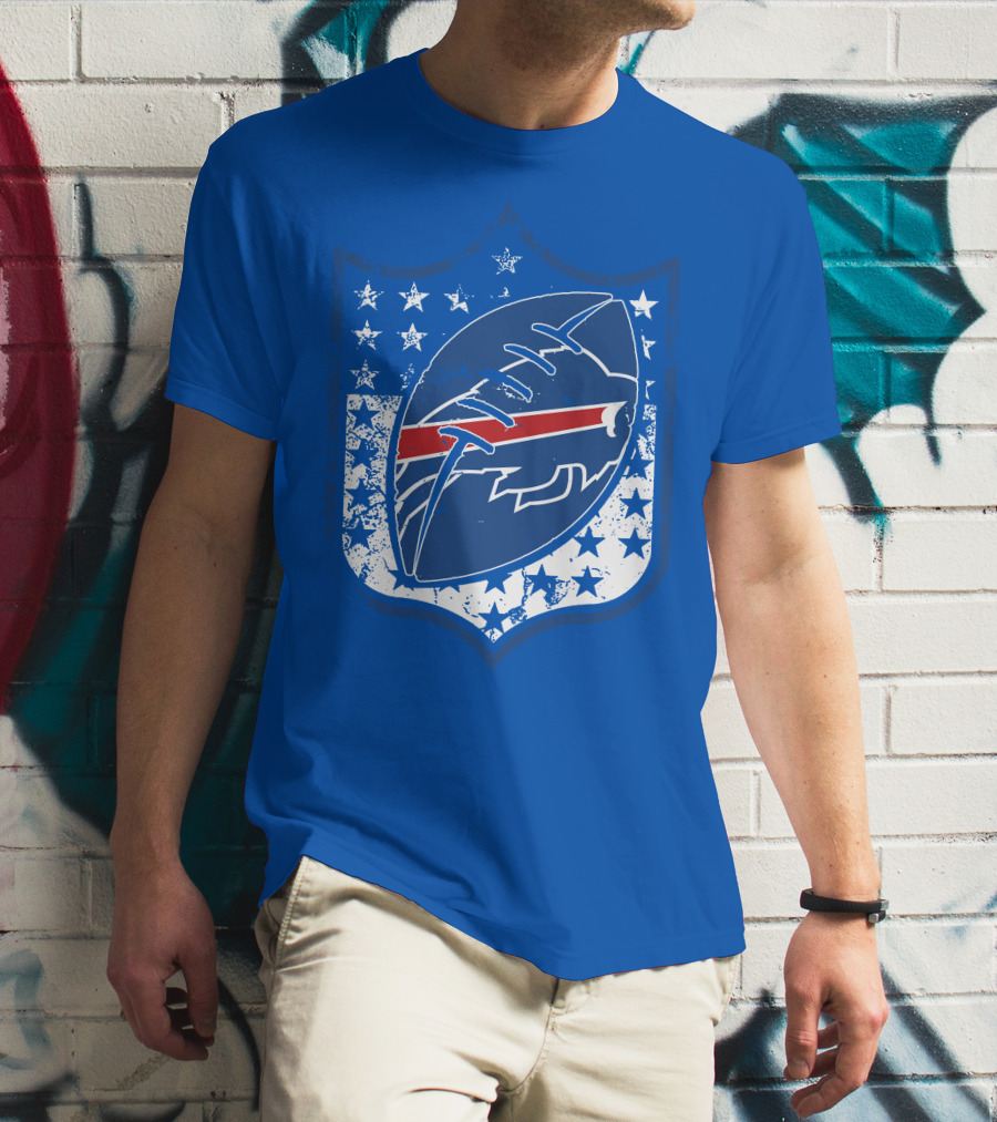 Buffalo Bills Nfl Team Shield Stars And Stripes T-Shirt