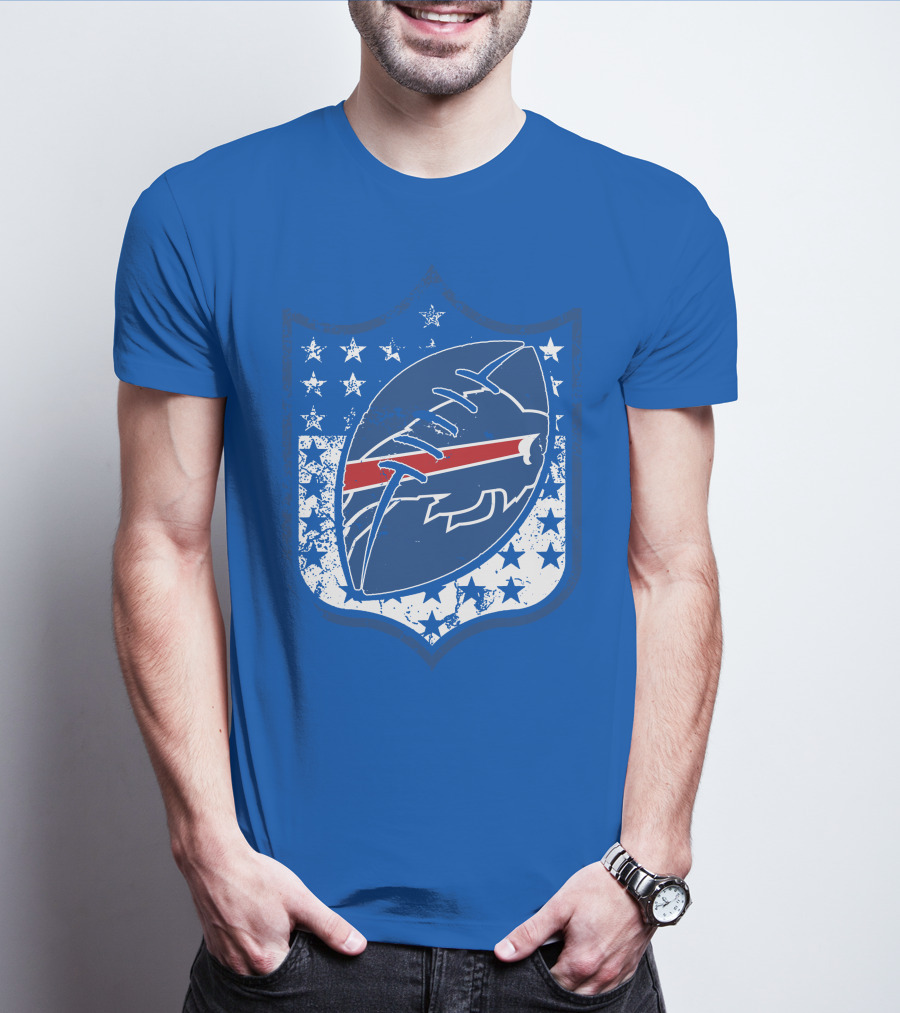 Buffalo Bills Nfl Team Shield Stars And Stripes T-Shirt