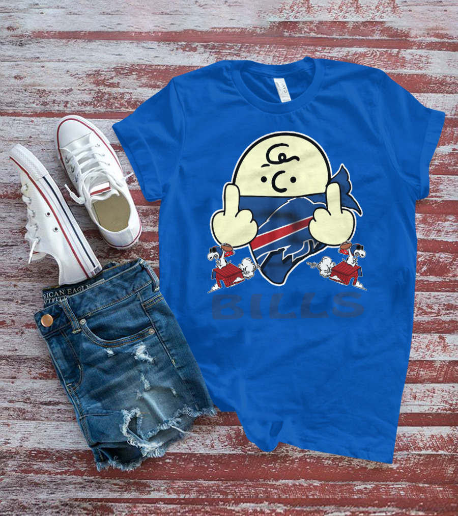 Buffalo Bills Logo With Peanuts Characters T-Shirt