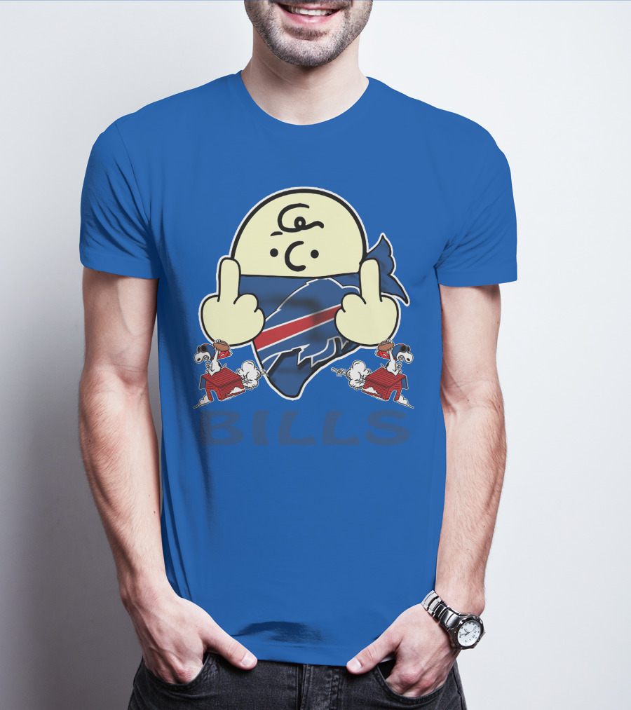 Buffalo Bills Logo With Peanuts Characters T-Shirt