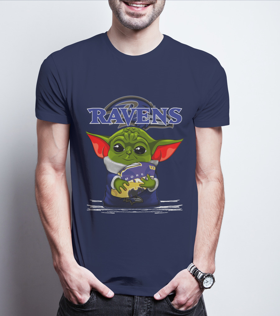 Yoda Holding Baltimore Ravens Football Ravens T-Shirt