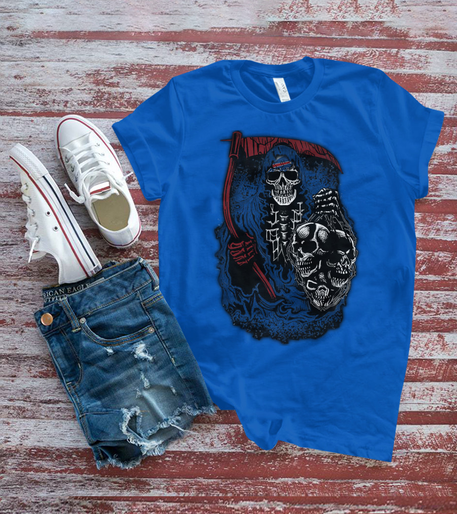 Buffalo Bills 61 Grim Reaper Skeleton Skulls T-Shirt