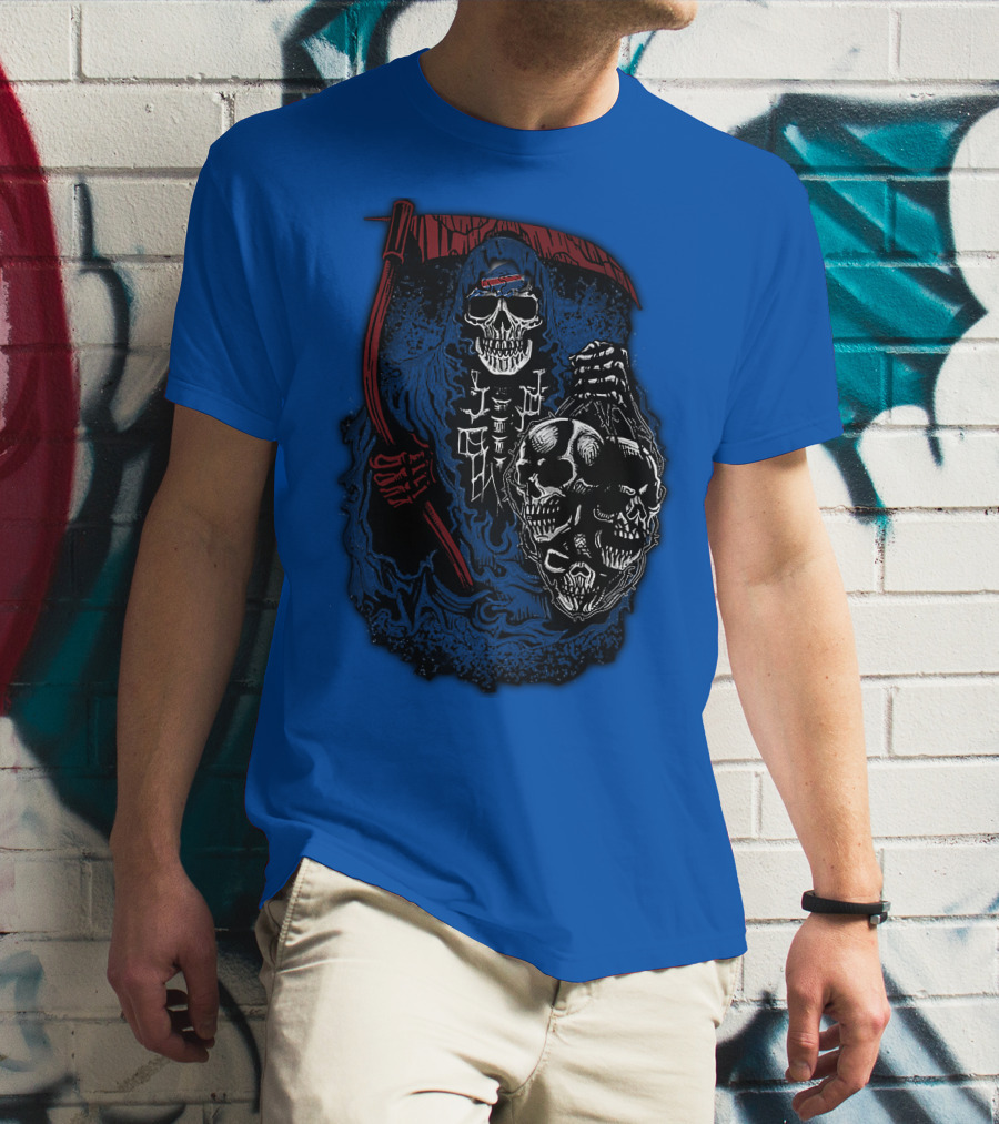 Buffalo Bills 61 Grim Reaper Skeleton Skulls T-Shirt