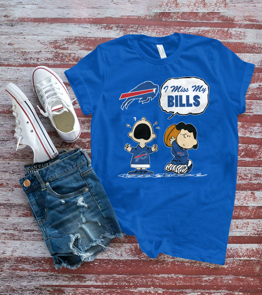 Buffalo Bills I Miss My Bills Football Charlie Lucy Cartoon T-Shirt