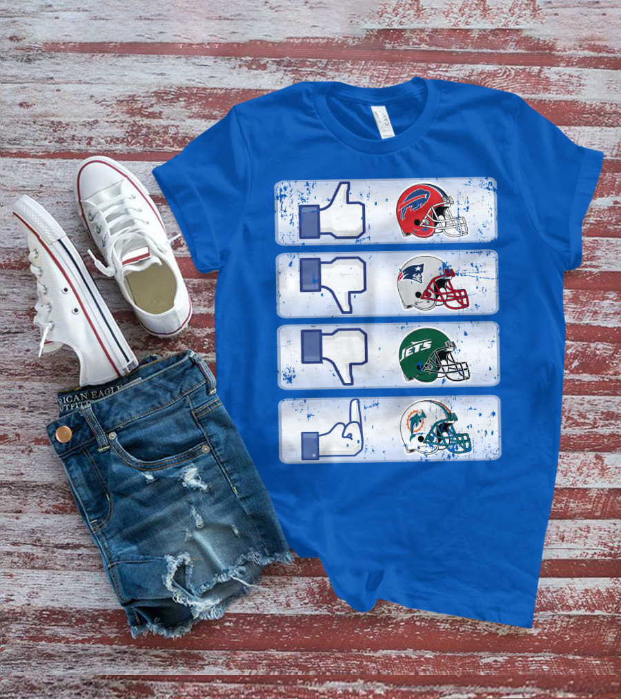 Buffalo Bills 72 Thumbs Up Patriots Jets Dolphins Dislike T-Shirt