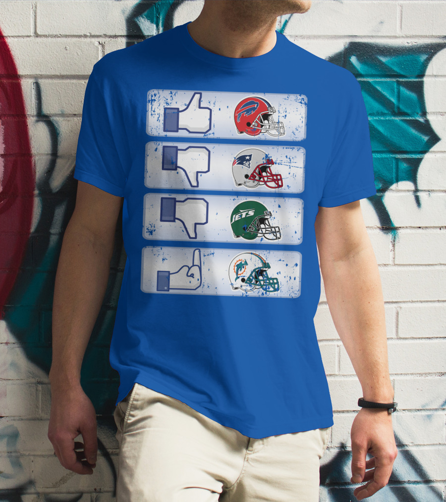 Buffalo Bills 72 Thumbs Up Patriots Jets Dolphins Dislike T-Shirt