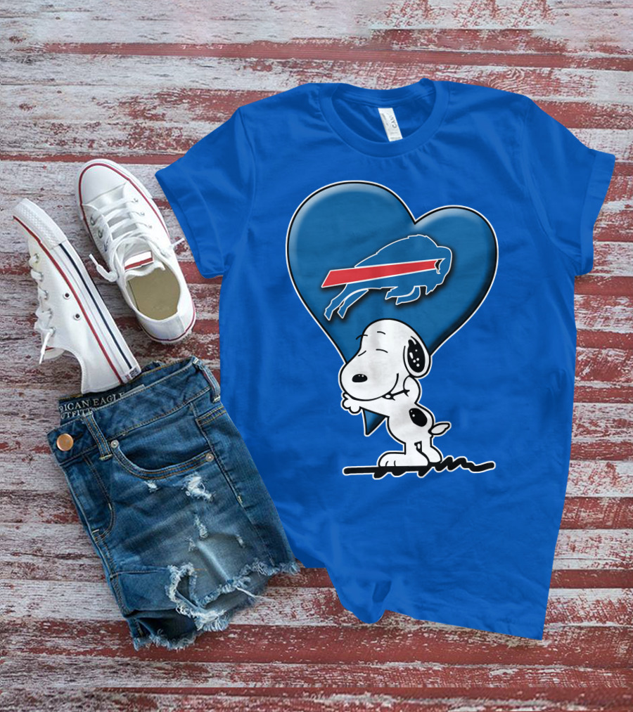 Snoopy Hugging Heart Buffalo Bills T-Shirt