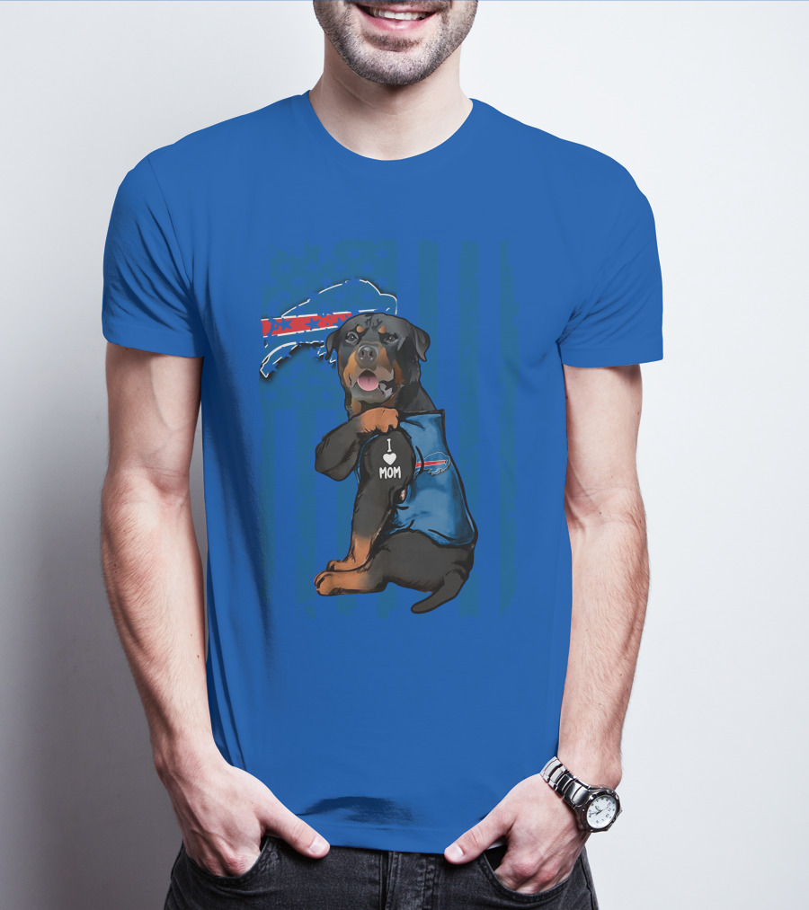 Rottweiler I Love Mom Buffalo Bills T-Shirt