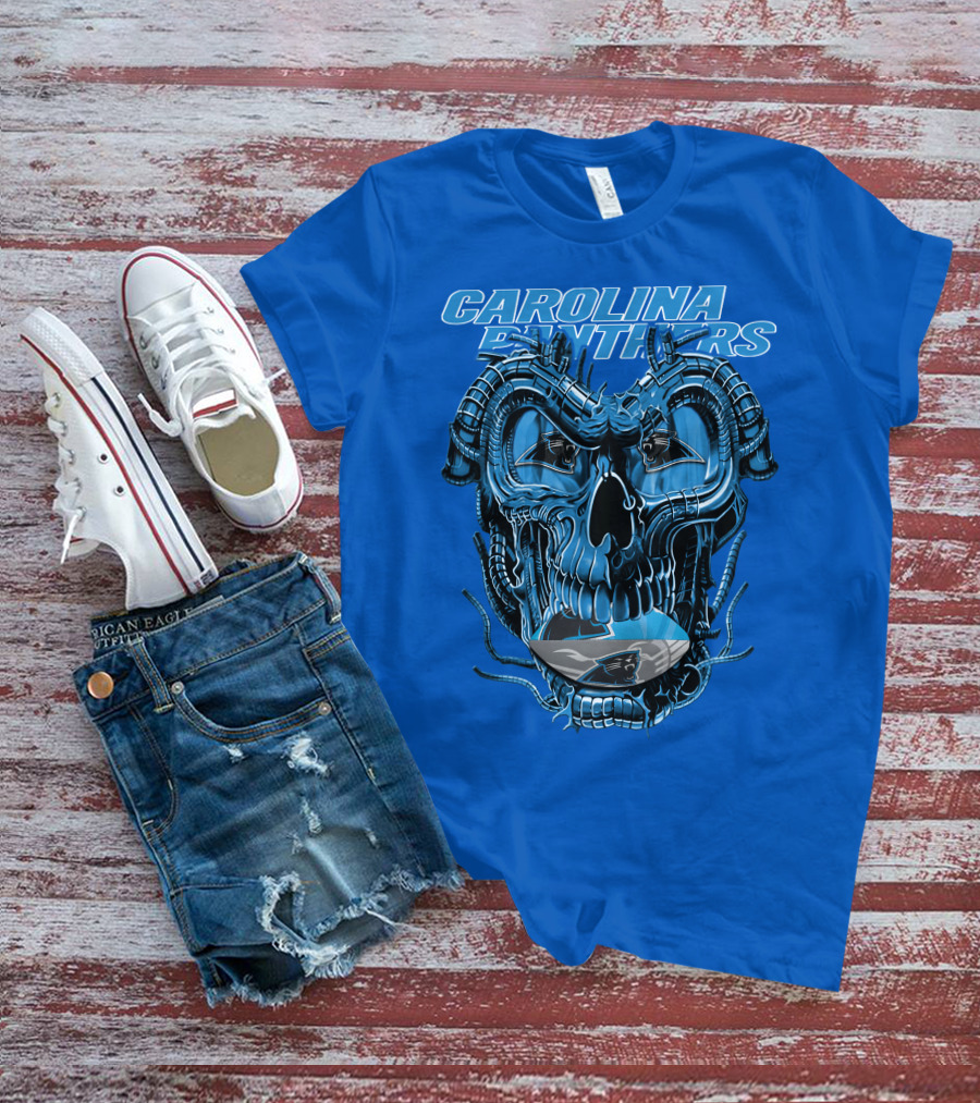 Carolina Panthers Dragonskull Helmet T-Shirt