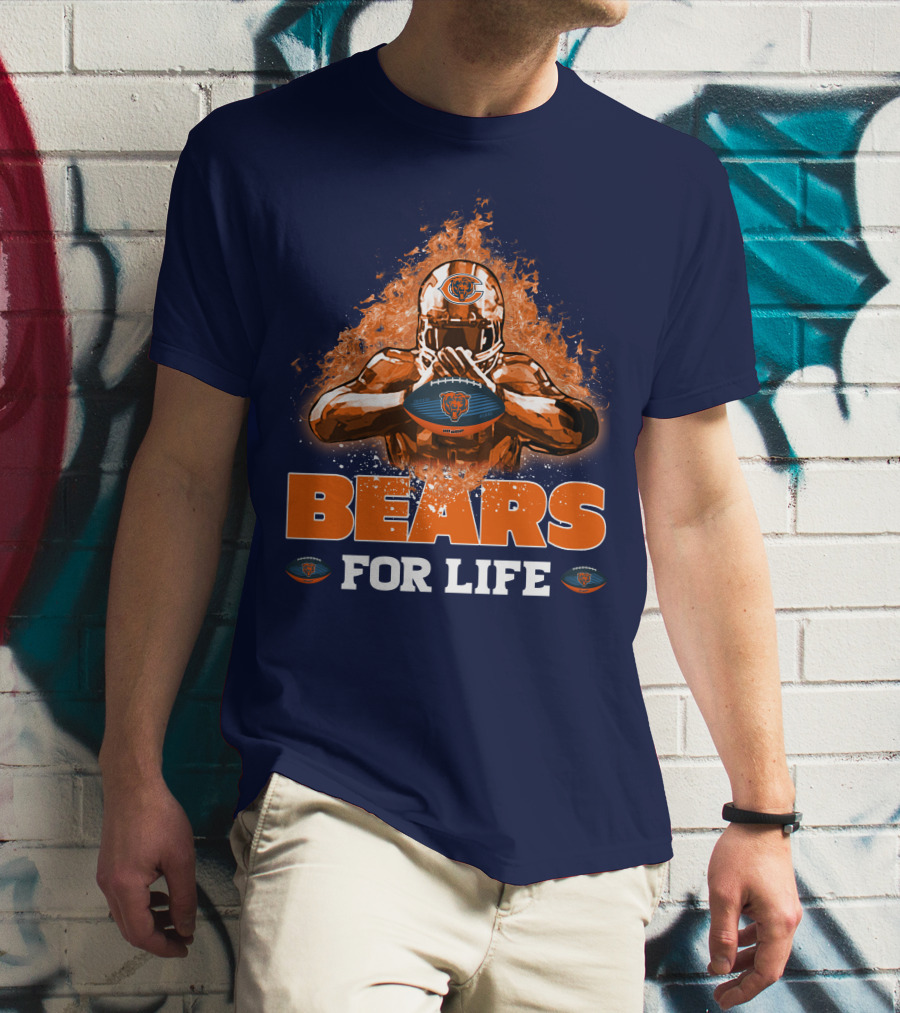 BEARS FOR LIFE CHICAGO BEARS FOOTBALL FLAMES T-Shirt
