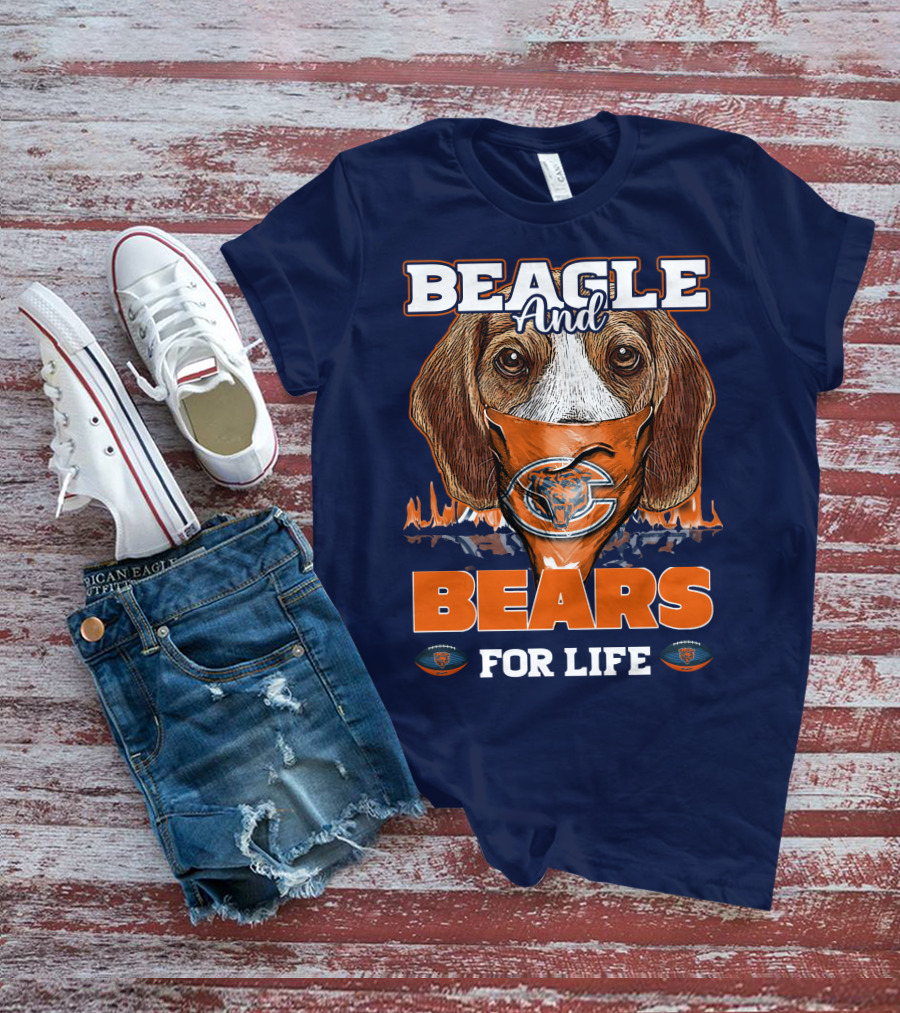 BEAGLE AND BEARS FOR LIFE CHICAGO BEARS T-Shirt