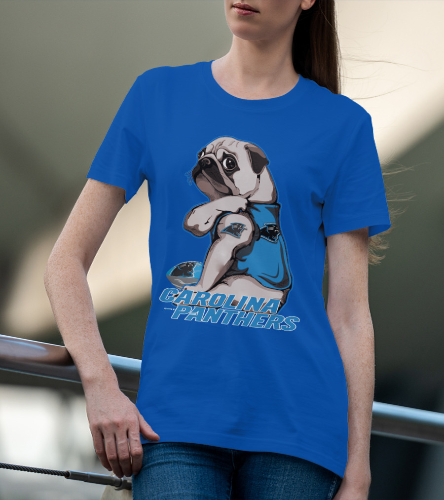 CAROLINA PANTHERS PUG WITH TEAM T-Shirt