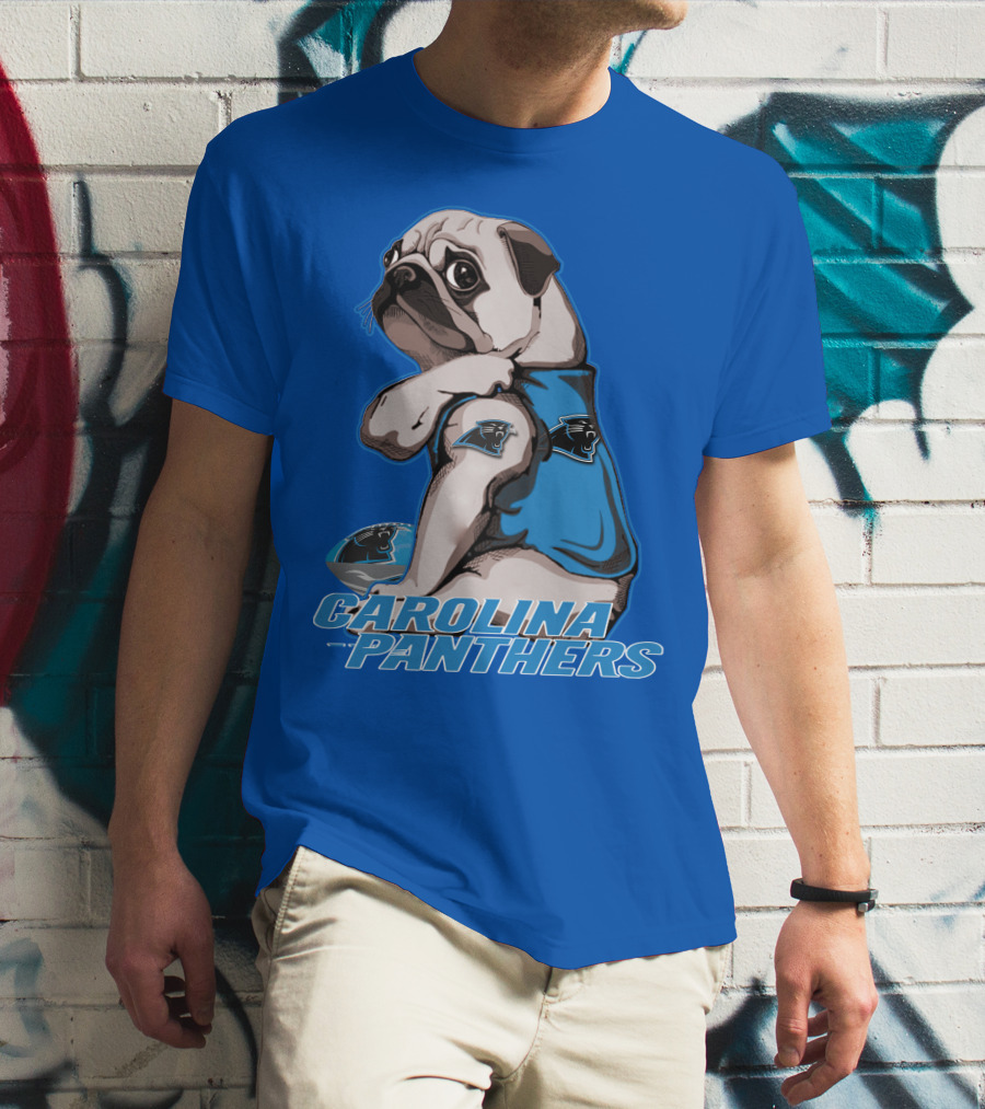 CAROLINA PANTHERS PUG WITH TEAM T-Shirt