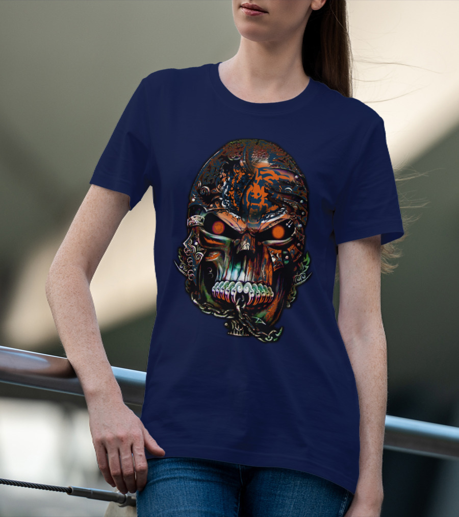 Chicago Bears Fiery Skull T-Shirt