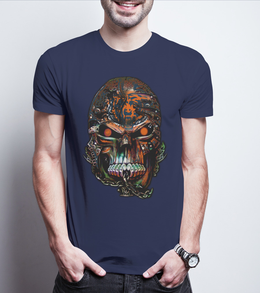 Chicago Bears Fiery Skull T-Shirt