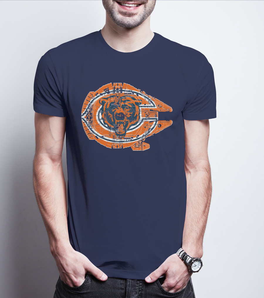 Chicago Bears Millennium Falcon Crossover T-Shirt