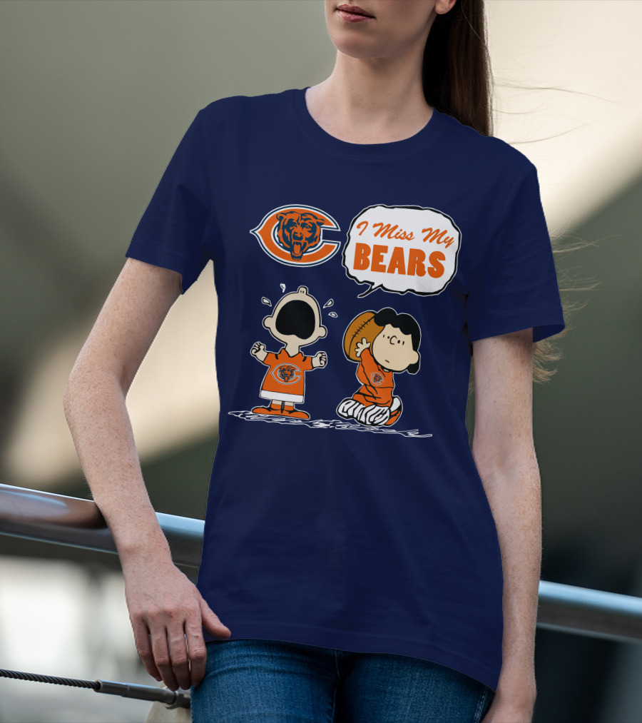 I Miss My Bears Chicago Bears Peanuts Characters T-Shirt