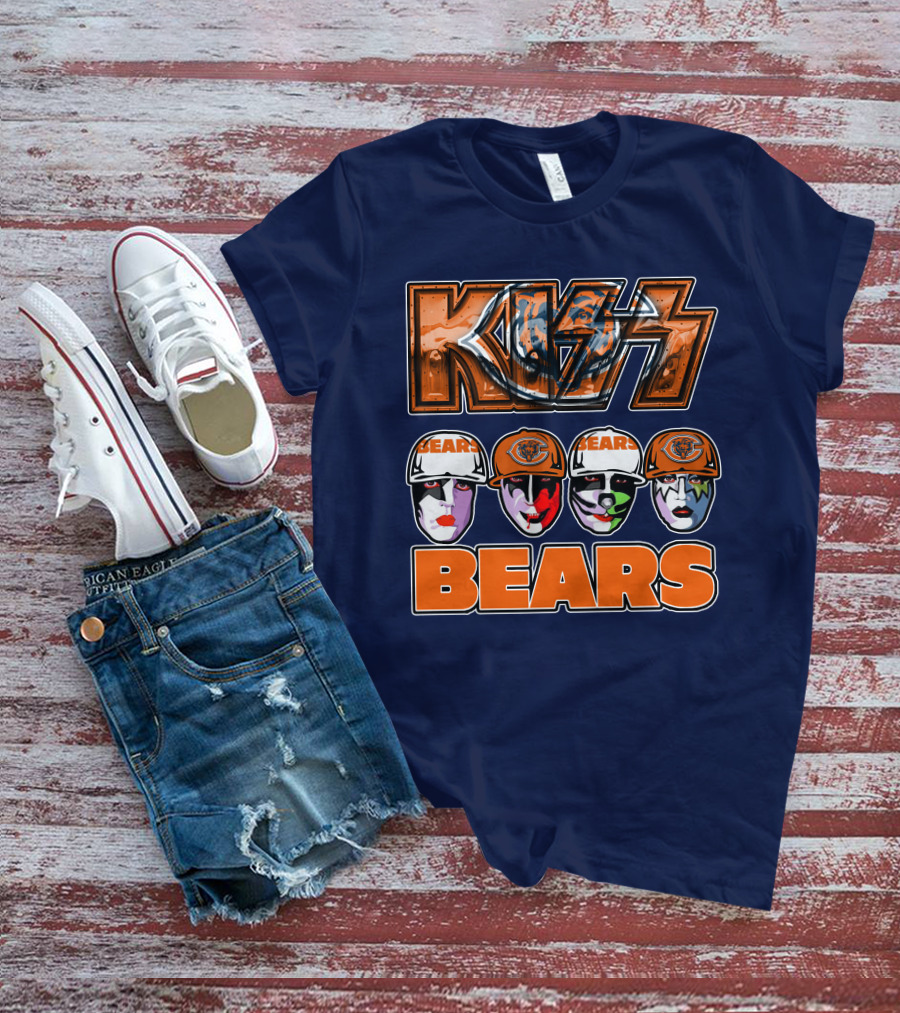 KISS Chicago Bears Facepaint Helmet T-Shirt