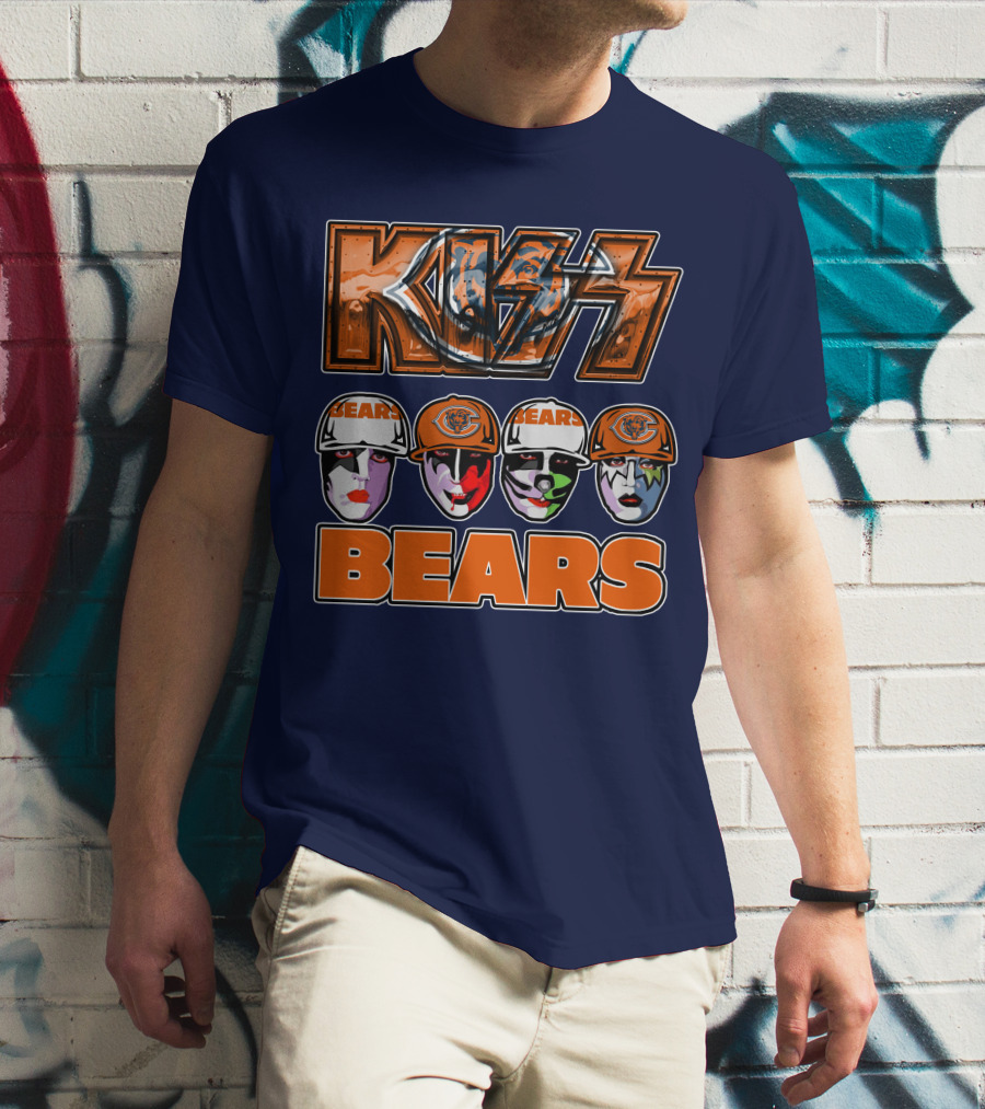 KISS Chicago Bears Facepaint Helmet T-Shirt