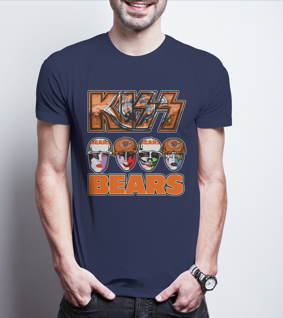 KISS Chicago Bears Facepaint Helmet T-Shirt
