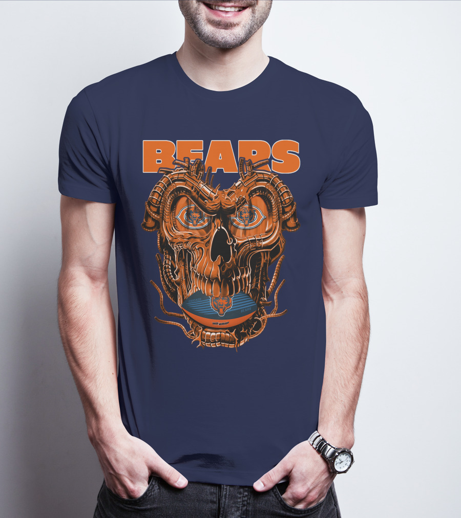 BEARS Dragonskull Football CHICAGO T-Shirt
