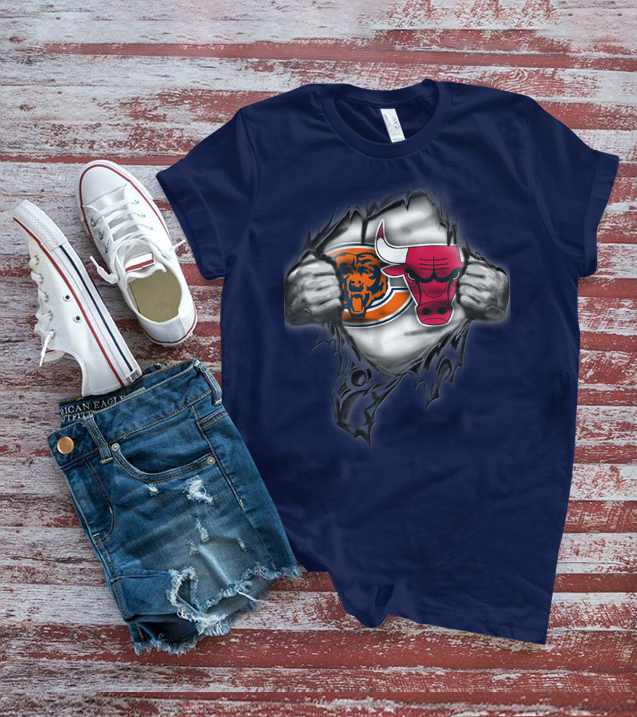 Chicago Bears 60 Bulls Logo Crossover T-Shirt