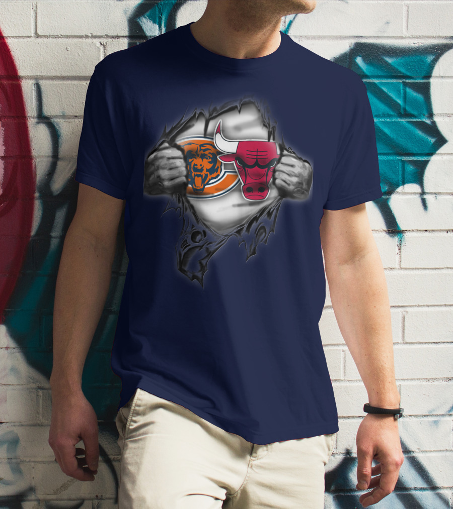 Chicago Bears 60 Bulls Logo Crossover T-Shirt