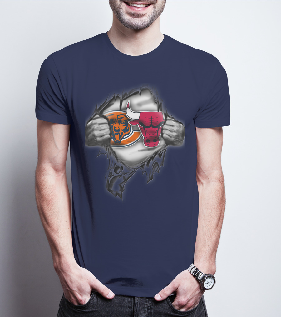 Chicago Bears 60 Bulls Logo Crossover T-Shirt