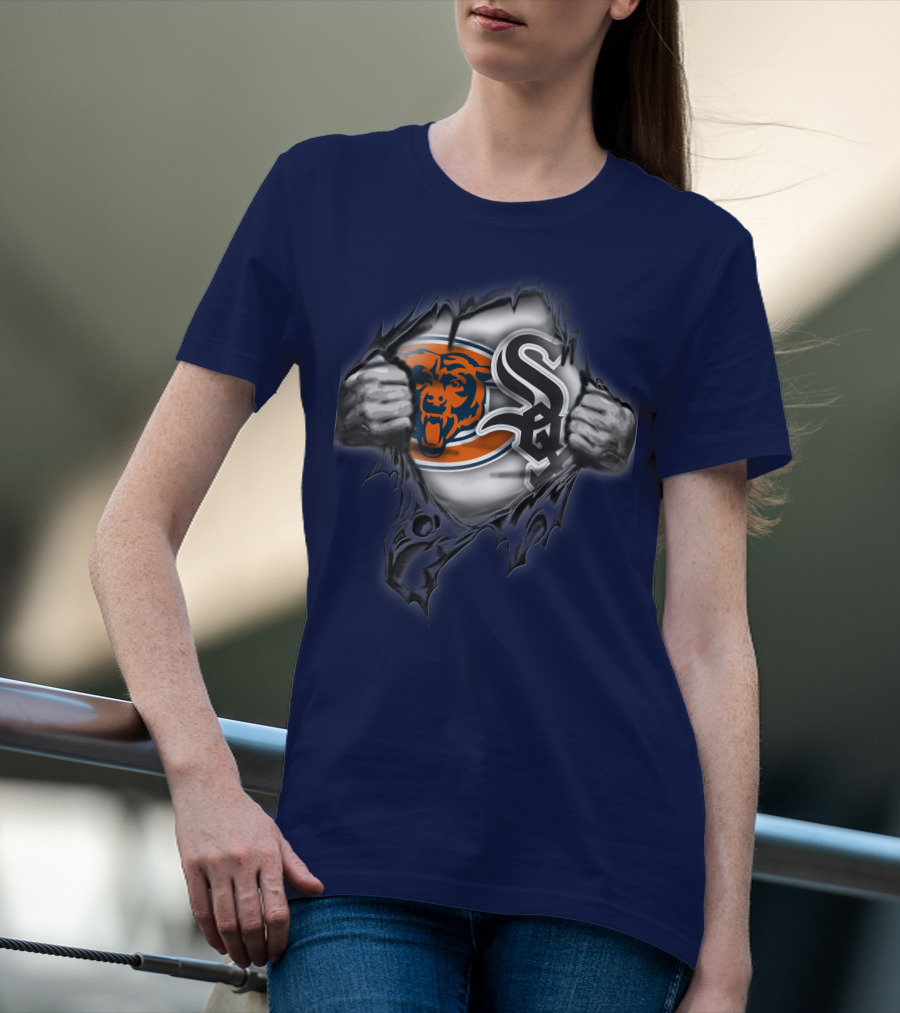 Chicago Bears White Sox Fan Crossover 63 T-Shirt