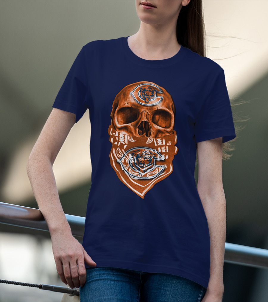 Skull Chicago Bears Bandana T-Shirt