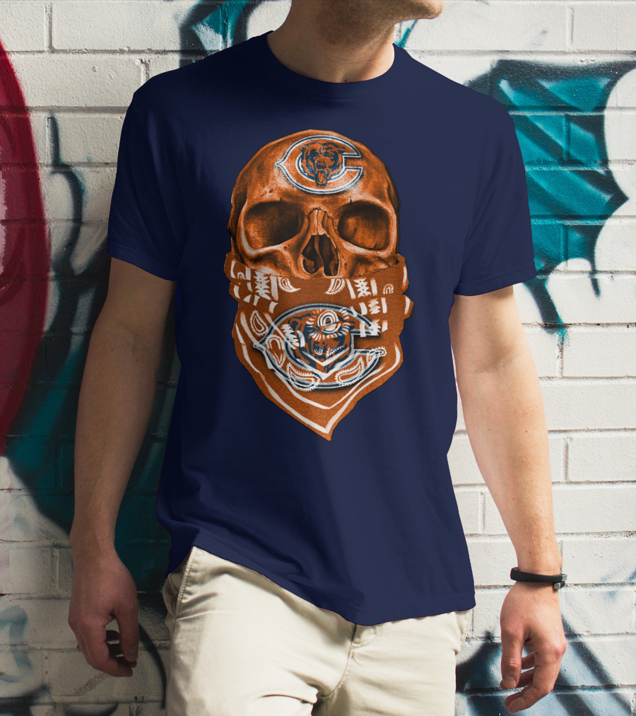 Skull Chicago Bears Bandana T-Shirt