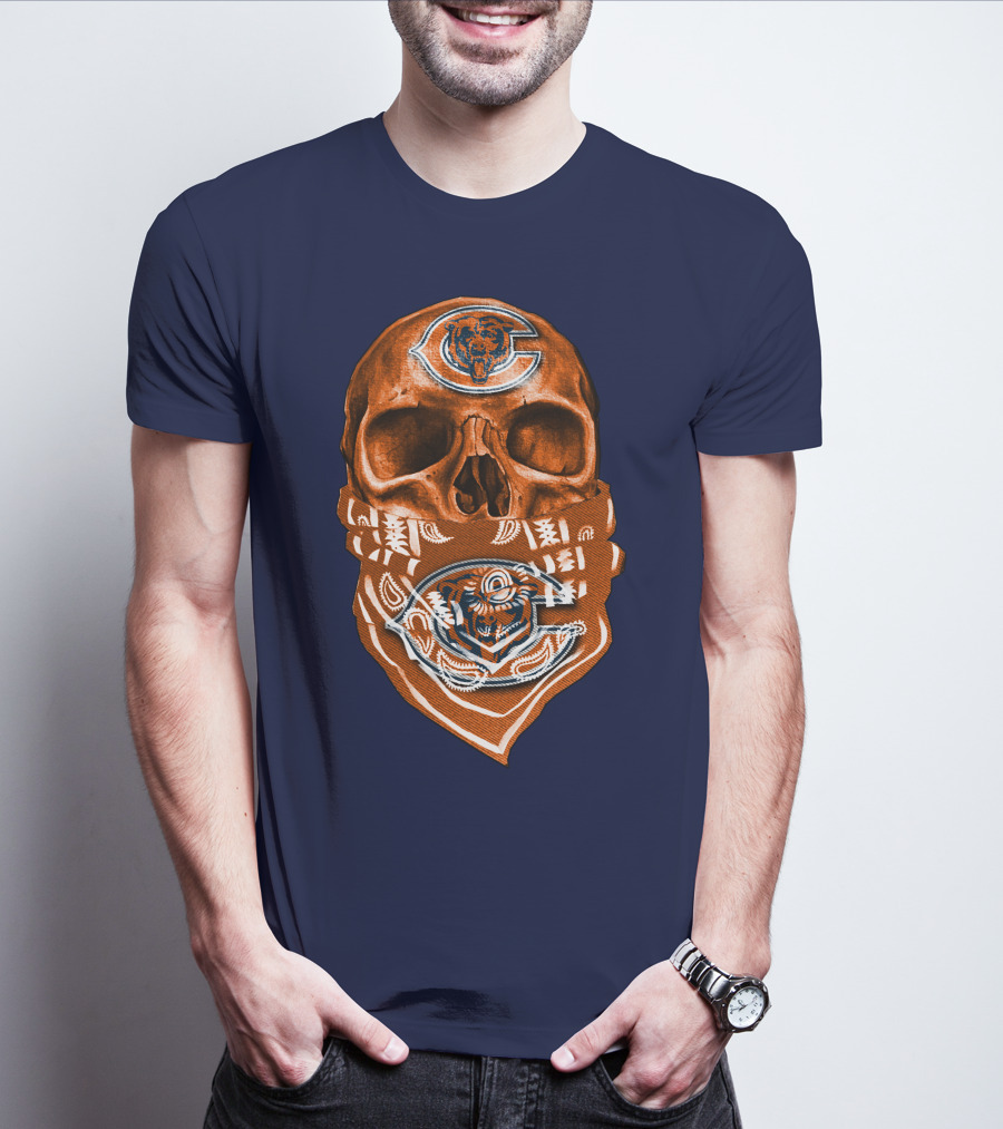Skull Chicago Bears Bandana T-Shirt