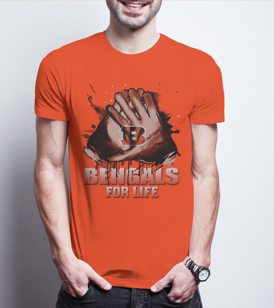 Cincinnati Bengals For Life Hands T-Shirt