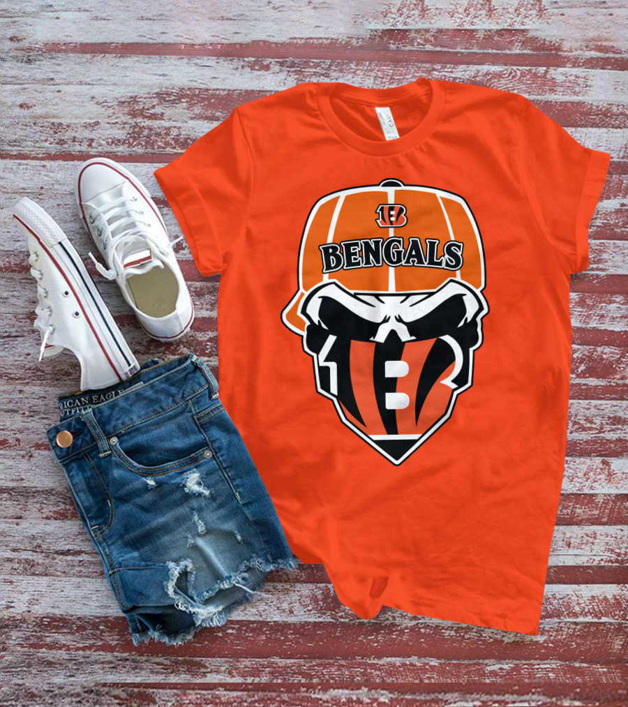 Cincinnati Bengals 37 Nfl Skull Cap T-Shirt