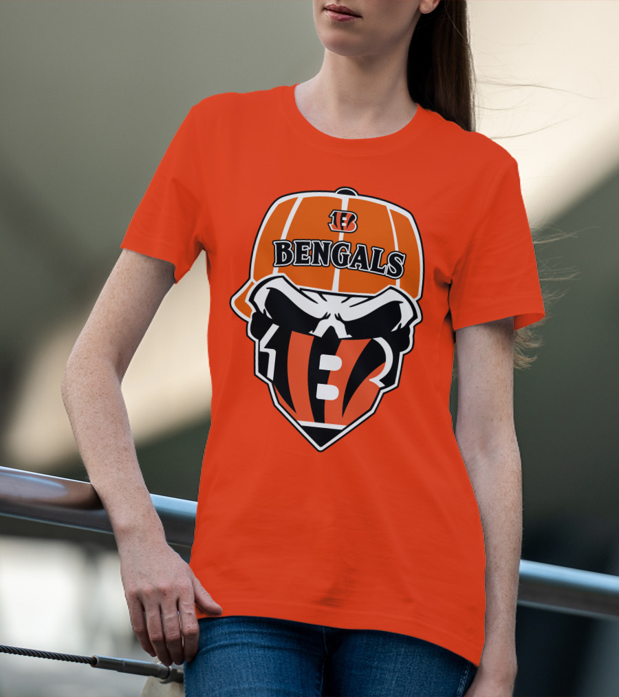 Cincinnati Bengals 37 Nfl Skull Cap T-Shirt