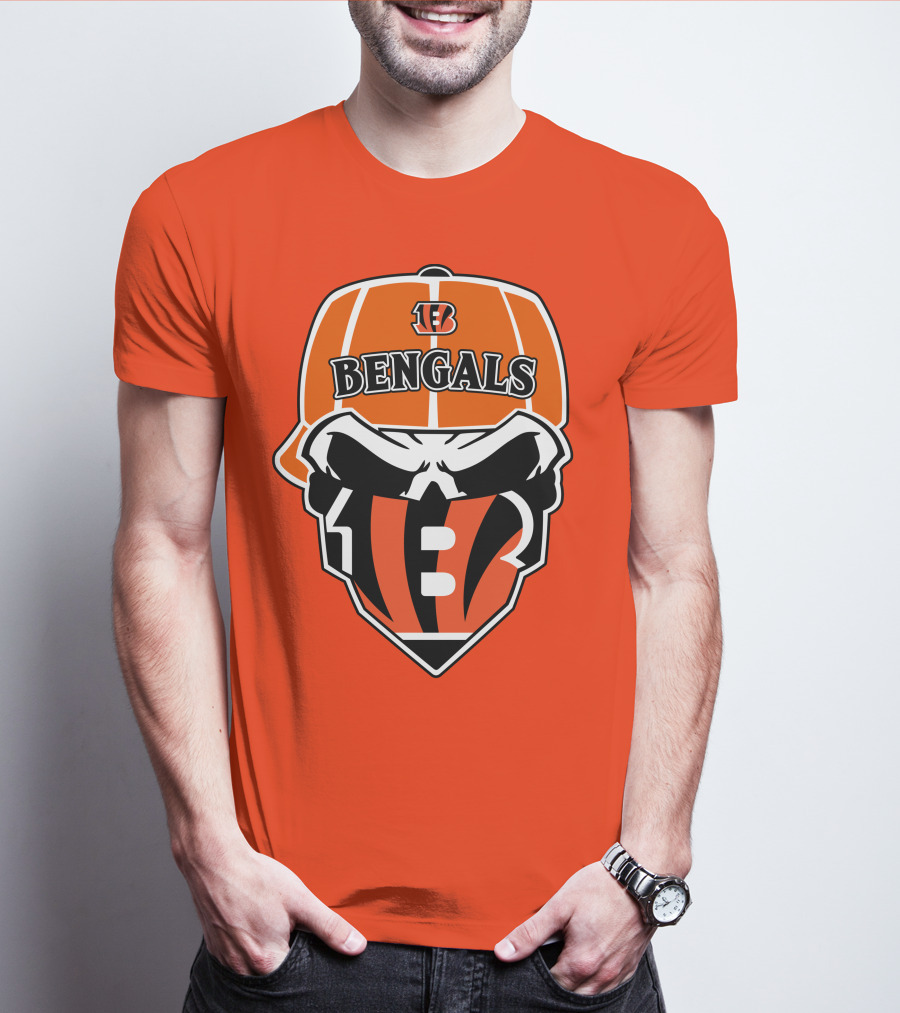 Cincinnati Bengals 37 Nfl Skull Cap T-Shirt