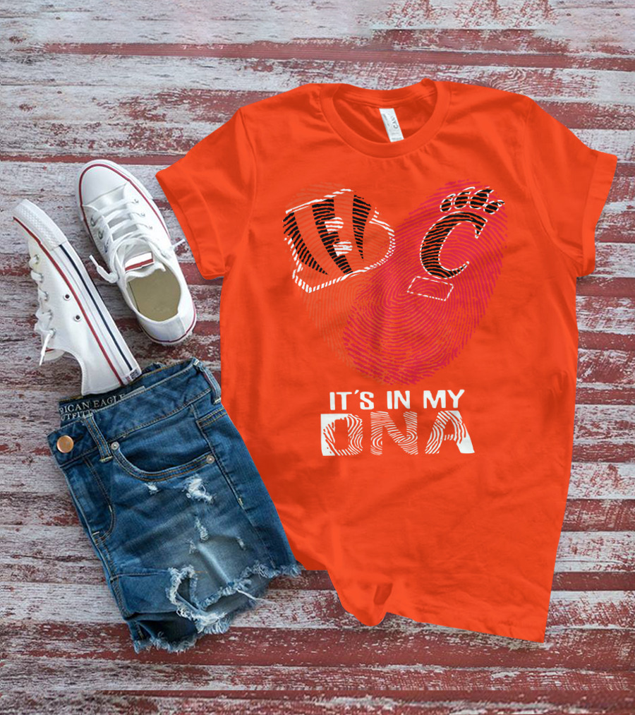 Cincinnati Bengals It's In My Dna Football Fan Heart T-Shirt