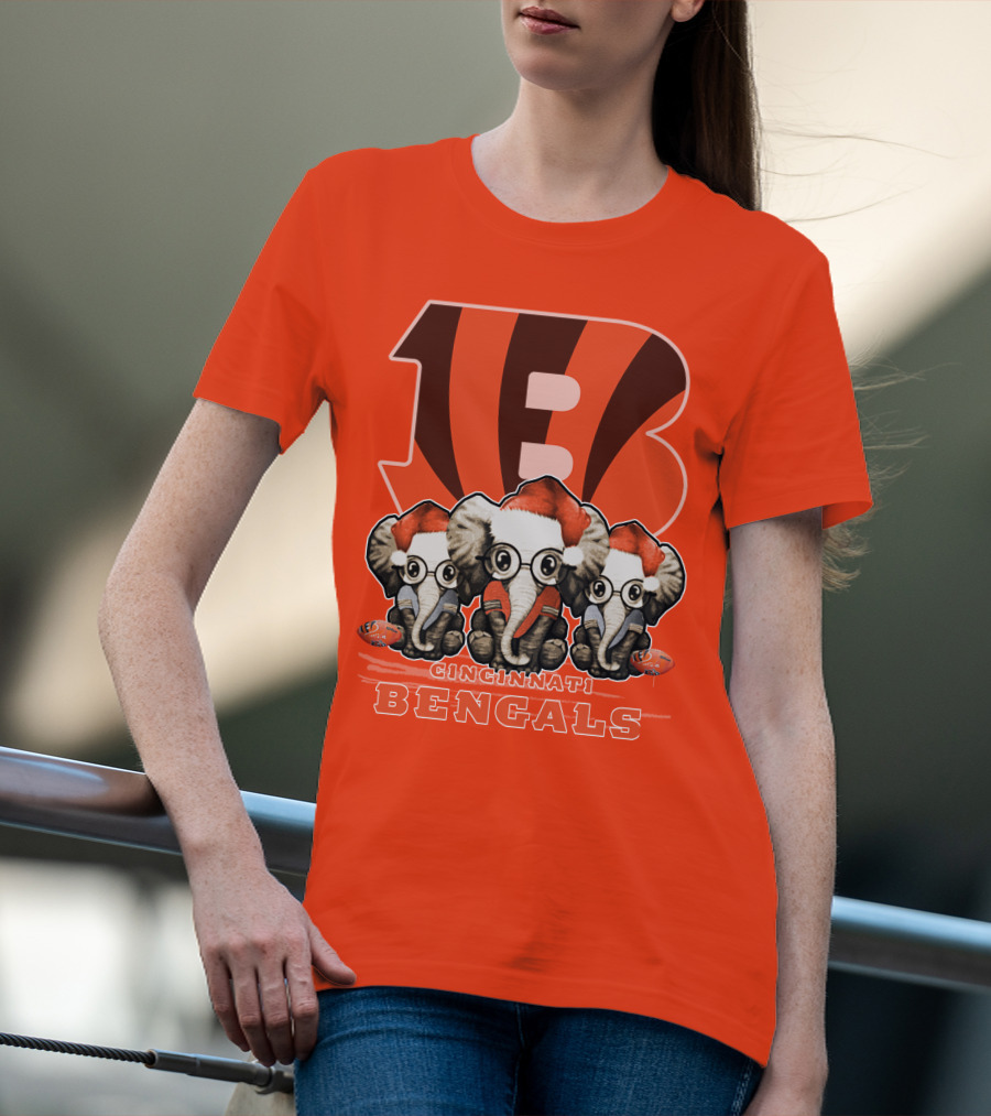 Cincinnati Bengals Xmas Elephants T-Shirt